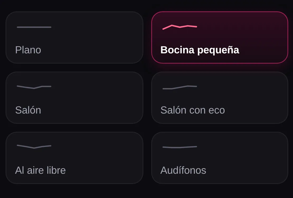 Los cinco ajustes de ecualizador de SCM